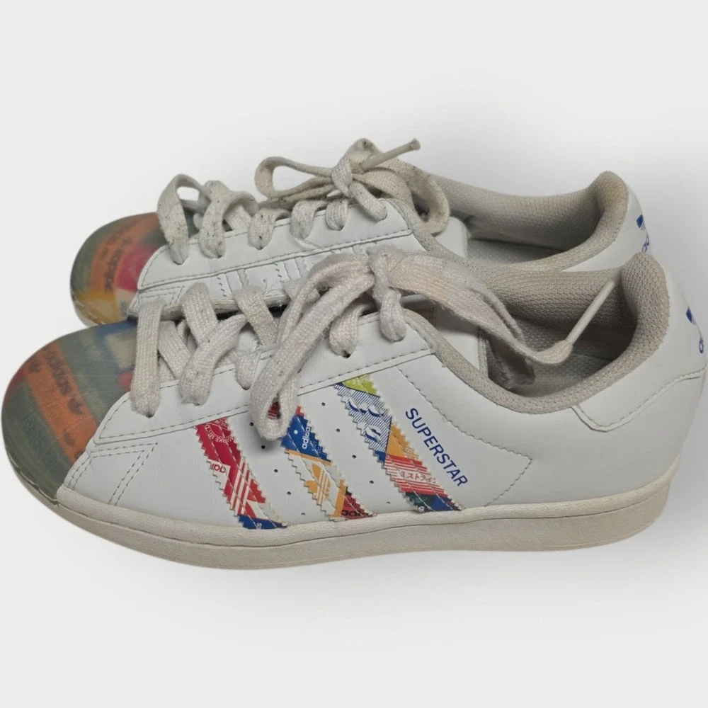 Adidas Superstar White Clear Shell Toe Shoes Sneakers‎ Mens Size 4.5 GX2717